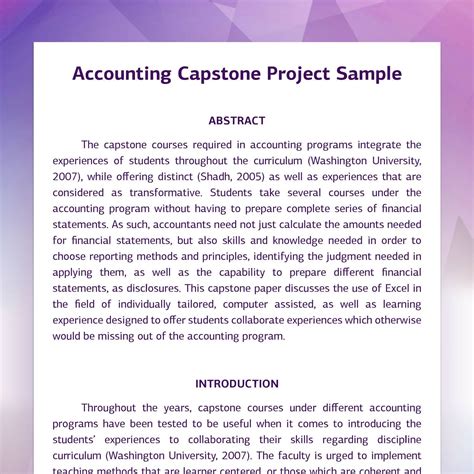 objectives of capstone project examples