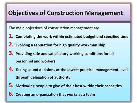 objectives of method study in construction management