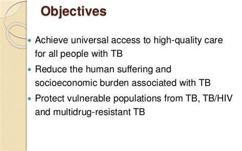 objectives of tuberculosis control program