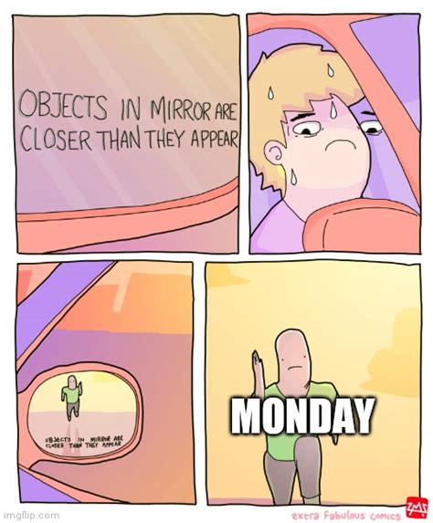 objects in the mirror are closer meme