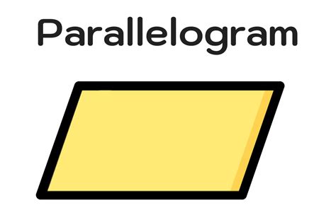 Parallelogram4sided shape with all sides parallel., Fo...