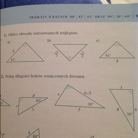 oblicz obwody narysowanych trójkątów Brainly.pl