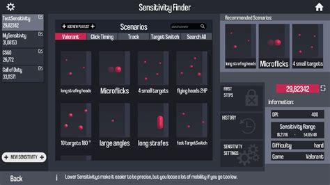 oblivity sensitivity finder