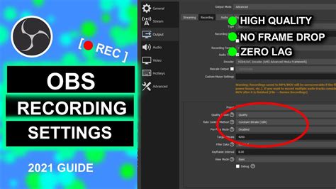 Obs Recording Quality Settings