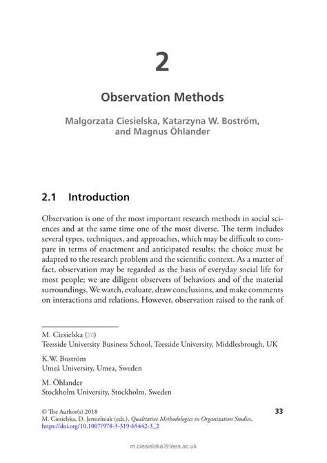 observation method in research methodology pdf