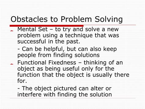 obstacles in problem solving psychology
