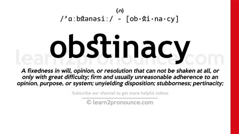 obstinacy meaning in tamil with example