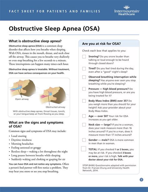 obstructive sleep apnea fact sheet