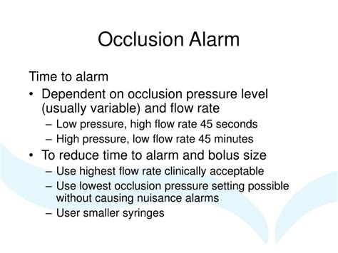 Occlusion Alarm