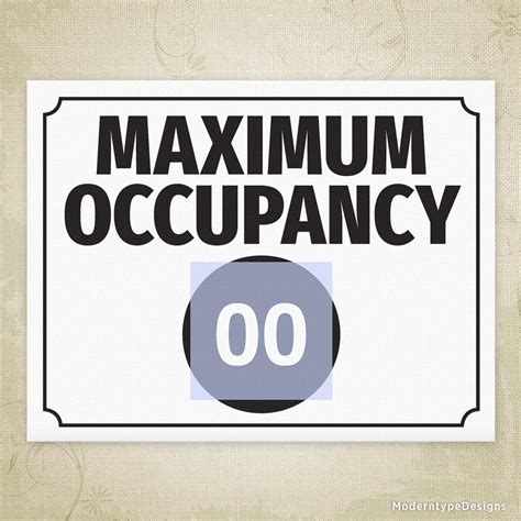 Occupancy Permit Printable Occupancy Signs