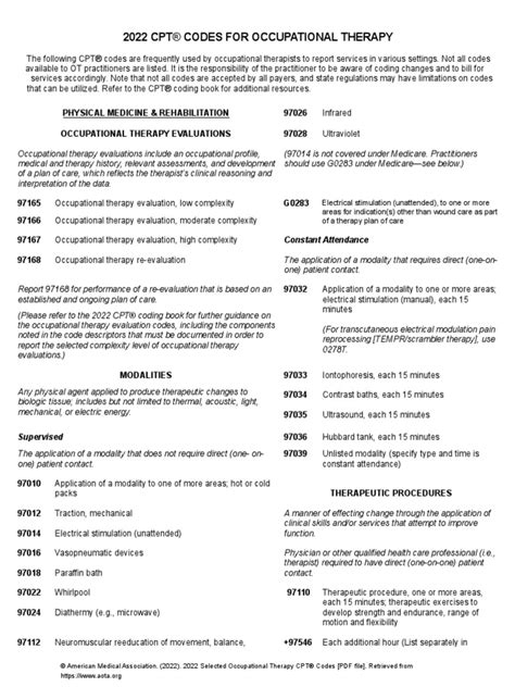 occupational therapy initial evaluation cpt code