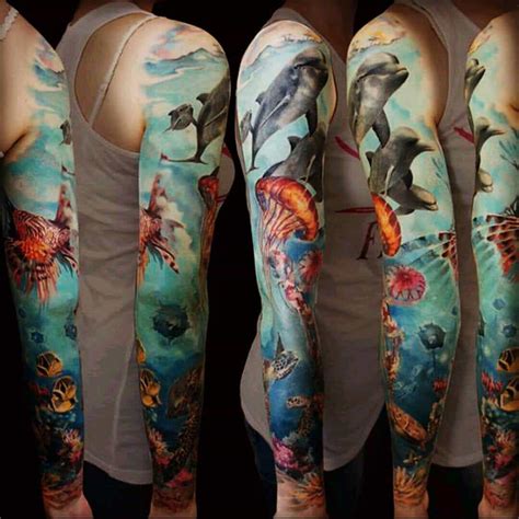 Julian Siebert Ocean sleeve tattoos, Arm sleeve tattoos for women, Leg sleeve tattoo