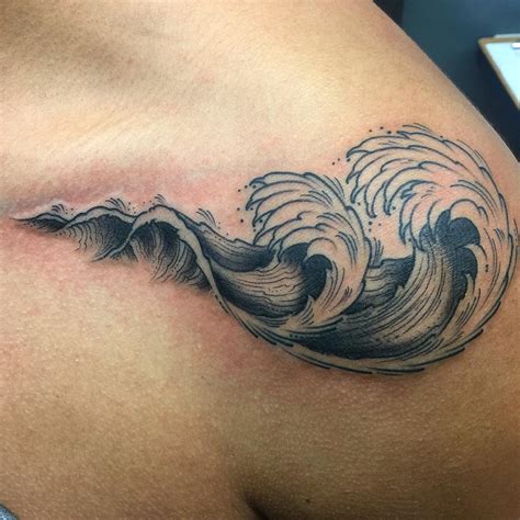 Controversial Ocean Waves Tattoo Designs 2023