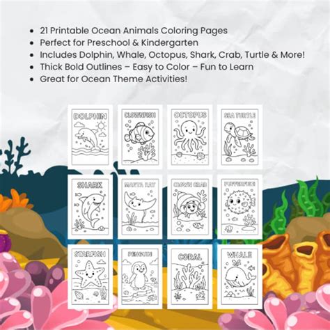 Ocean Animals Coloring Pag