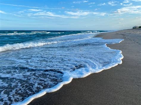 Ocean waves lapping at shoreline