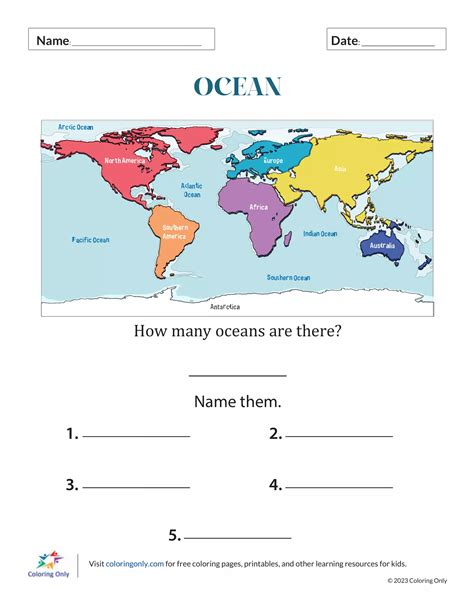 Ocean Composition Printable Worksheet