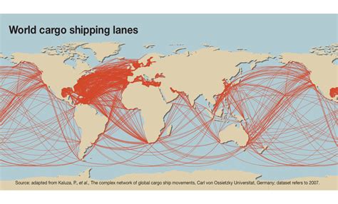 ocean shipping lanes map