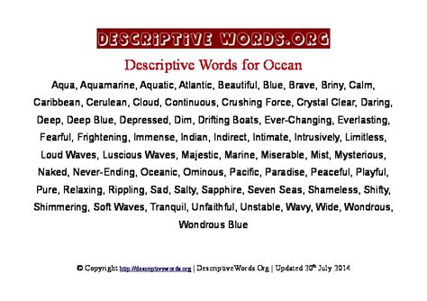 Ocean Words Exploring the Deep