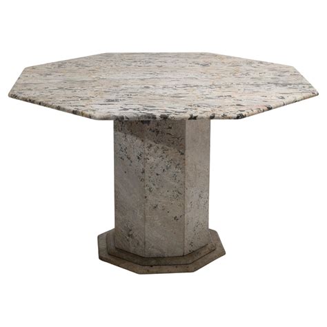 Topix octagonal marble dining table in brown with 4 cream chairs £1,799