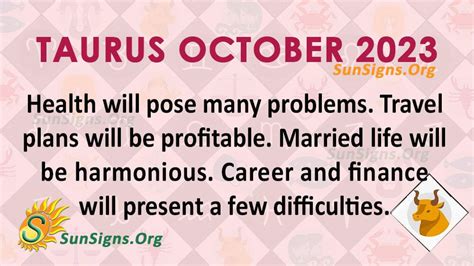 October Horoscope Taurus