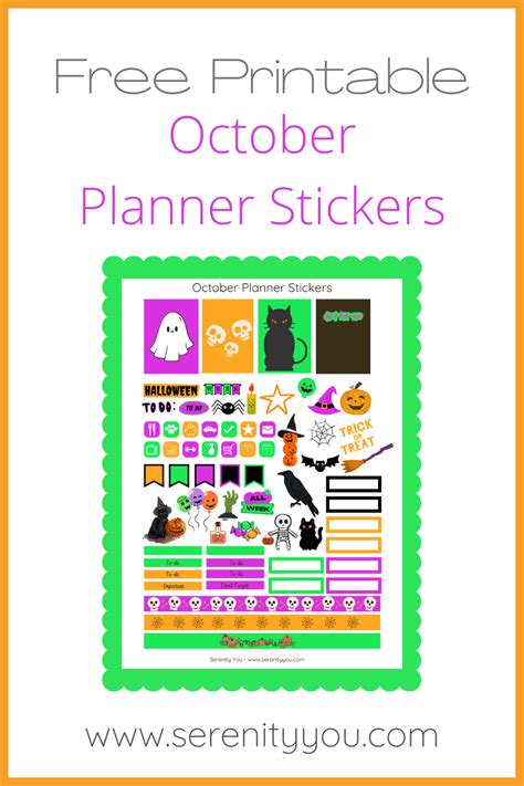 October Planner Stickers Printable