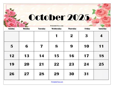 October Printable Calendar Pdf