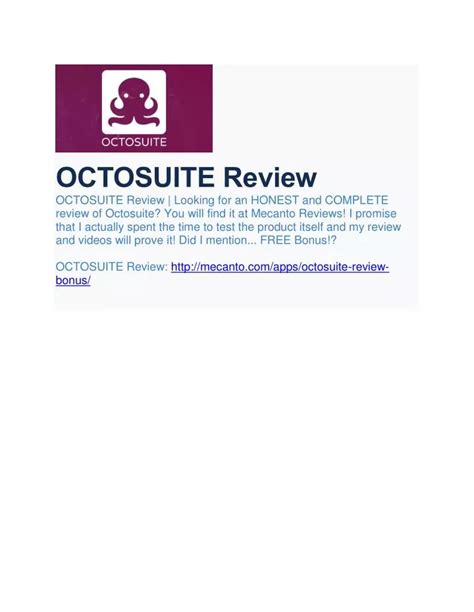 Octosuite Review Youtube, Online marketing, Reviews