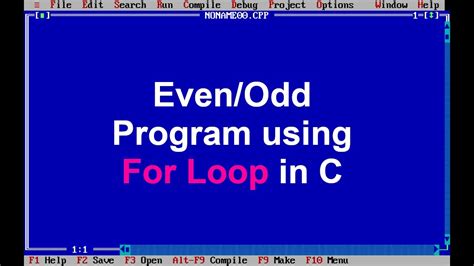 odd even program in c using for loop