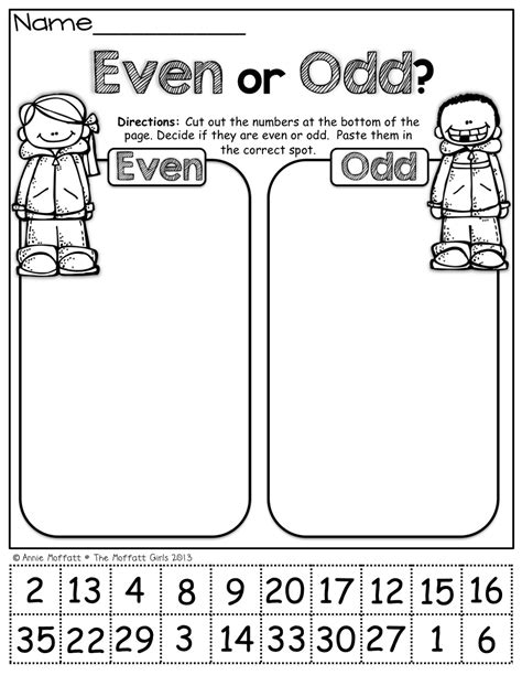 odds and even worksheets printable