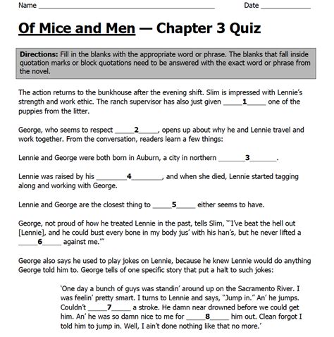 Of Mice and Men Chapter 2 Figurative Language