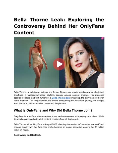 of thorne leak bella
