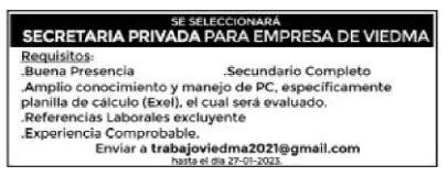 oferta de empleo viedma