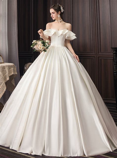 off white ball gown wedding dress