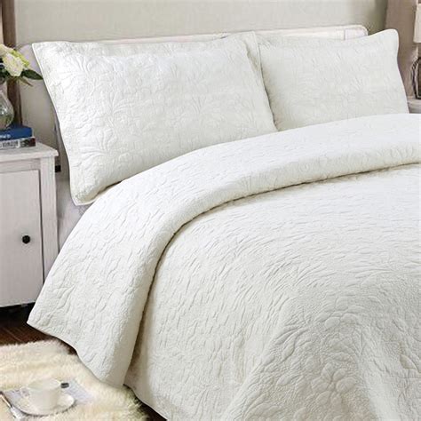 Off White Quilted Bedspread