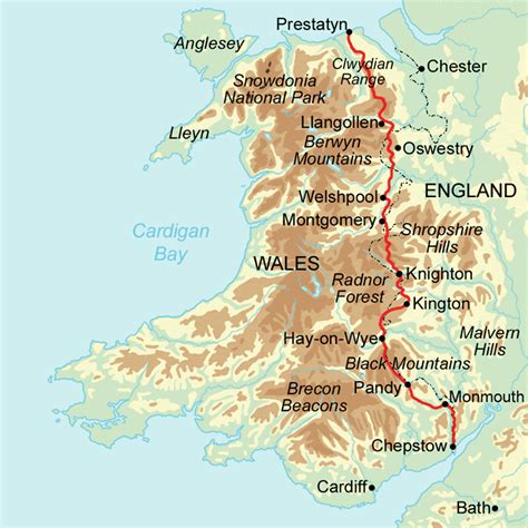 offa's dyke route map