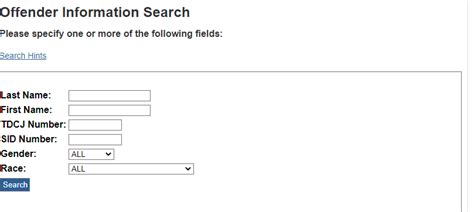 offender lookup texas