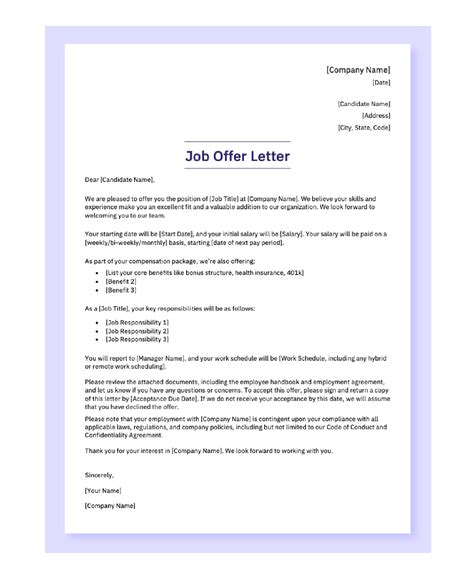 Job Offer Letter01 Best Letter Template