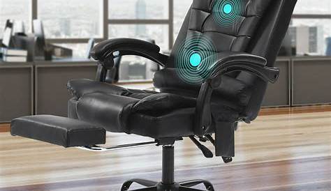 Office Chair With Footrest And Massage 8point Retractable Black Buy