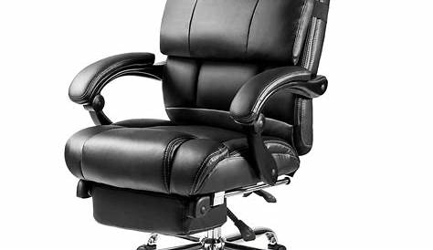 Office Chair With Footrest Canada Swivel Reclining Retractable Imitation Cloth PU