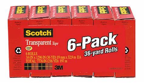 Scotch Transparent Tape 1 Core 34 x 1296 Pack Of 6 by Office Depot