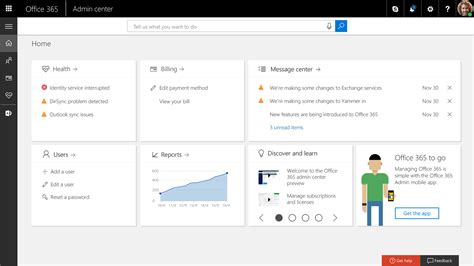 office 365 admin center overview