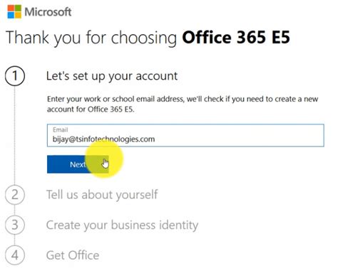 office 365 e5 free trial sign up