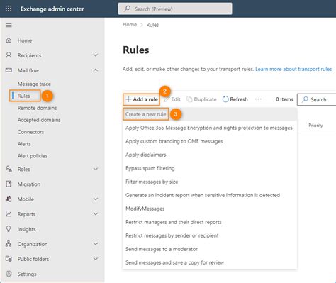 office 365 group mailbox rules