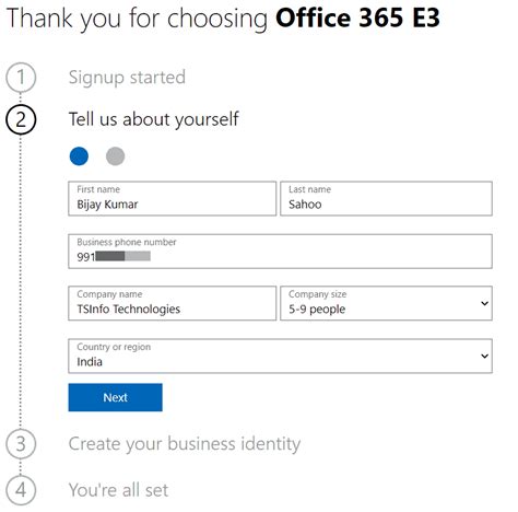 office 365 trial account