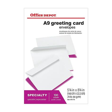 office depot a9 greeting card envelopes