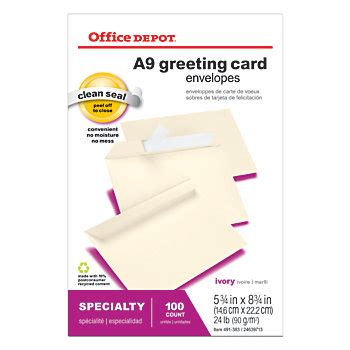 office depot greeting card envelopes