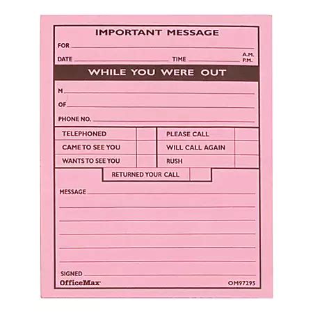 Office Depot Message Pads