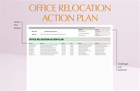 Office Relocation Action Plan Template Google Docs, Word, Apple Pages
