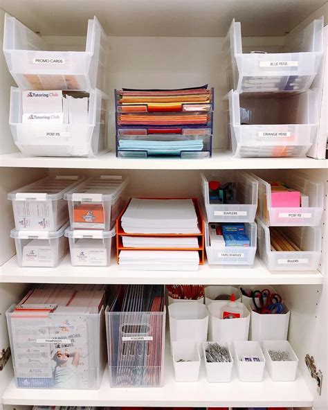 office supplies closet organization
