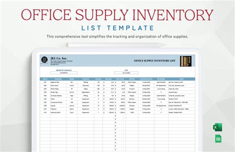 Office Supplies Inventory Database Template